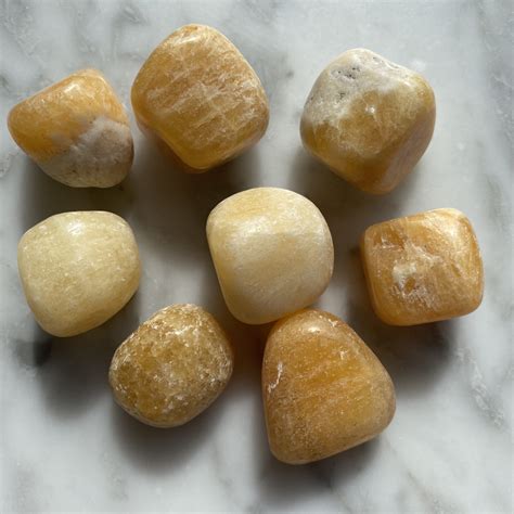 Yellow Calcite Tumbled Pocket Stone Minera Emporium Crystal And Mineral
