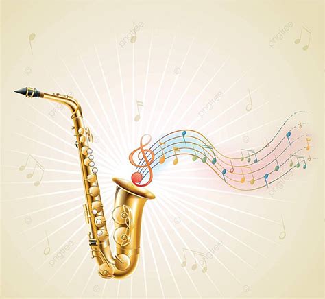 A Saxophone With Musical Notes Musical Vector Blowing Vector Musical