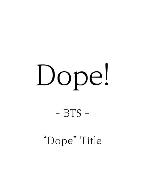Bts Dope Lyrics Prints Poster Digital Download Korean Etsy