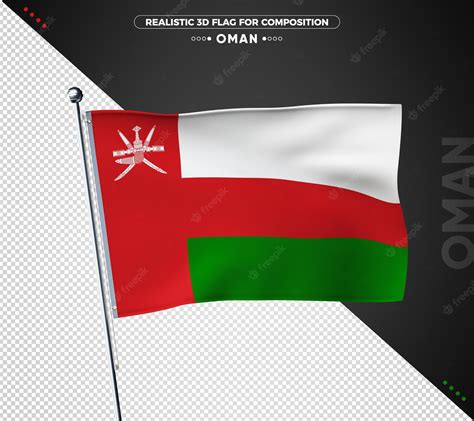 Premium Psd Oman Flag With Realistic Texture