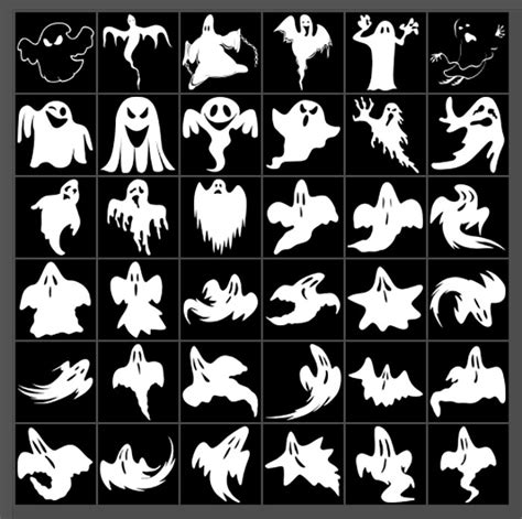 Ghost Shapes 36 Free Photoshop Custom Shapes For Halloween