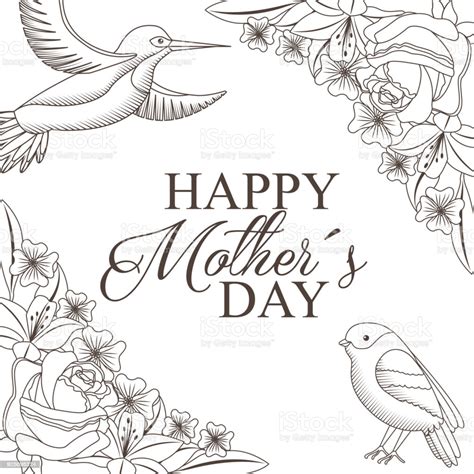 Draw a mother's day card. Happy Mothers Day Card Stock Illustration - Download Image Now - iStock