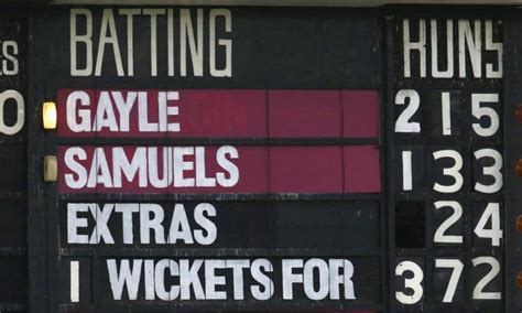 The Scoreboard Reflects The Record Setting Partnership Of The West