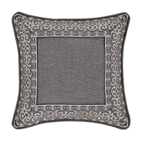 Tribeca 18 Square Embellished Decorative Throw Pillow In Charcoal By J