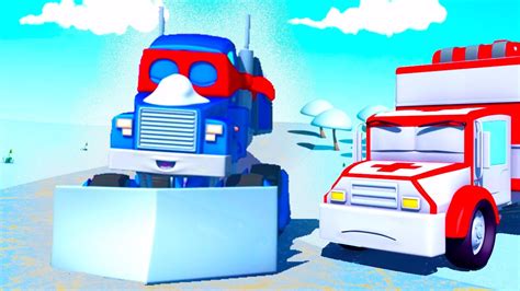 Carl El Super Camión Y El Quitanieves En Auto City Dibujos Animados