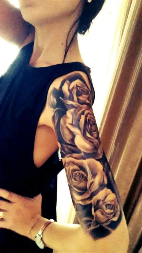 Half Sleeve Black Roses Tattoo Tattoos Quarter Sleeve Tattoos Rose
