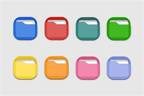 8 Colourful Folder Icons Creative Vip