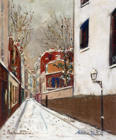Maurice Utrillo Street In The Snow Montmartre Oil Painting