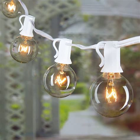 Outdoor String Light 25feet G40 Globe Patio Lights With 27 Edison Glass