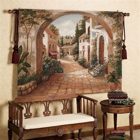 Quaint Town Wall Tapestry Tuscan Wall Decor Tuscan Decorating