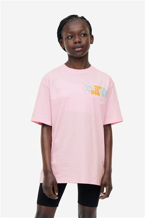 Oversized Cotton T Shirt Light Pink Kids Handm In