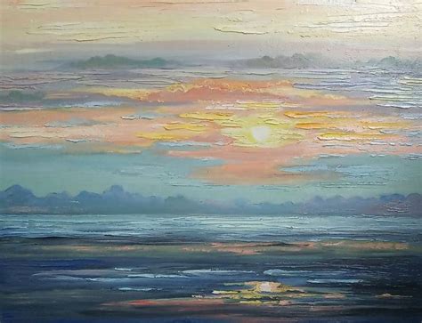 Sunset Over The Lake Painting By Irina Tischenko Painting Lake