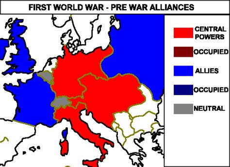 First World War Map Of Europe In 1914