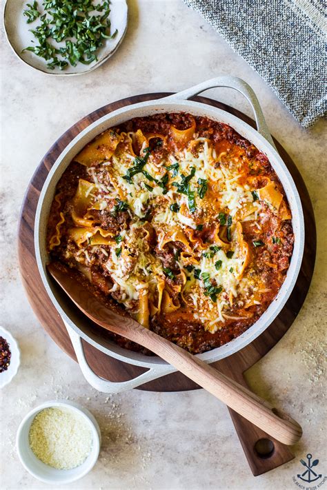 Easy Skillet Stovetop Lasagna The Beach House Kitchen