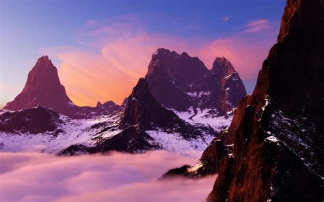 Mountains Nature Render 3d Vue 1680x1050 Wallpaper High