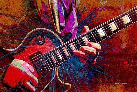 Electric Guitar Music Art Wall Decor Abstract Realism Instrument Rock N