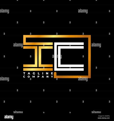 Ic Logo Letter Monogram Shape Line Golden Vector Template Business