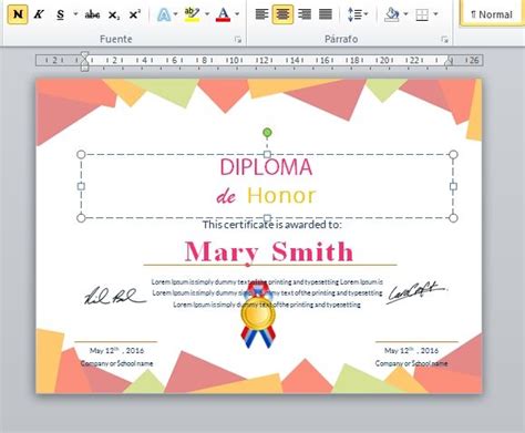 Diploma Certificado Editable Word Plantillas De Diplomas Editables