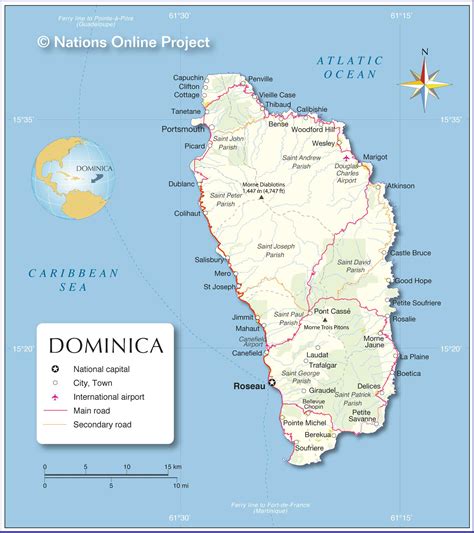 Map Of Dominica Nations Online Project