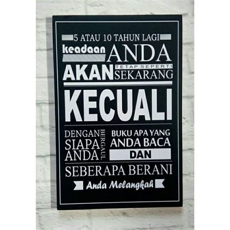 hiasan dinding Poster kata motivasi inspiratif 5 atau 10 tahun lagi keadaan Anda di Lapak ...