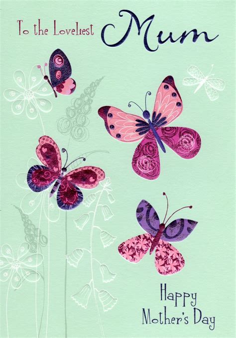 Loveliest Mum Butterflies Mothers Day Card Cards Love Kates