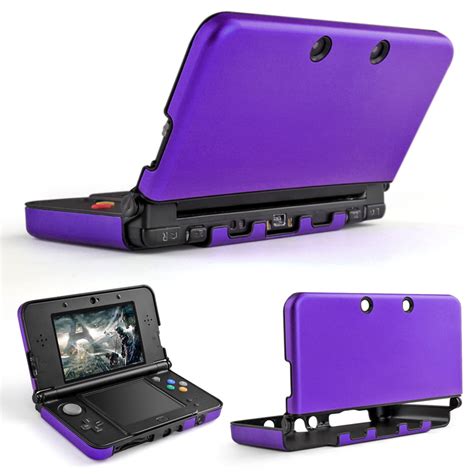 3ds xl ll case purple full body protective snap on hard shell aluminium plastic skin cover