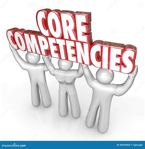 Core Competencies 3 People Lift Words Competitive Advantage Uniq Stock