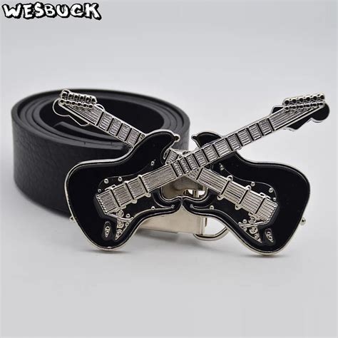5 Pcs Moq Wesbuck Brand Metal Belt Buckles Music Guitar Shape Belt