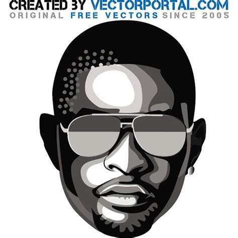 Usher Singer Portrait Royalty Free Stock Svg Vector