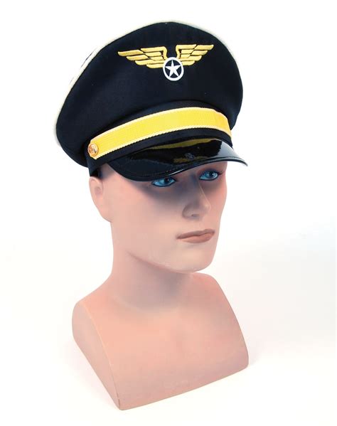 Black Pilot Hat Glitz Fancy Dress
