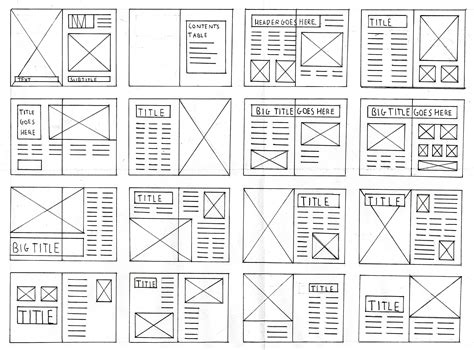 Magazine Layout And Grid Thumbnails Book Design Layout Graphic