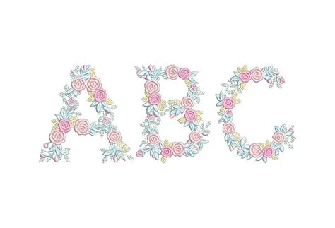 Delicate Roses Floral Font Alphabet Garden Flag Monogram Liberty