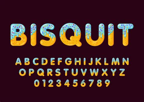 Donut Cartoon Biscuit Bold Font Style Glazed Capital Letters Alphabet