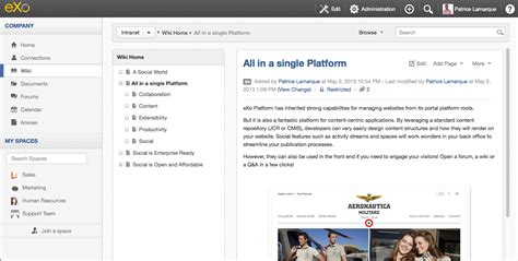 Exo Platform Highlights Wiki Improvements Collaboration Software