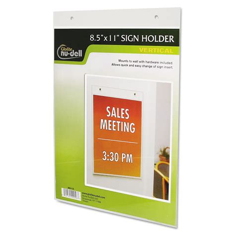 clear plastic sign holder wall mount 8 5 x 11 cartridge savers