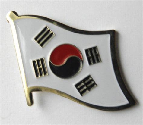south korea single flag lapel pin badge 7 8 inch ebay