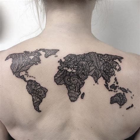 21 World Map Tattoo Designs Ideas Design Trends Premium Psd