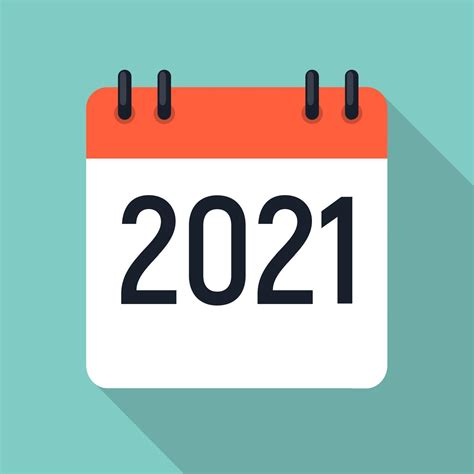 2021 Year Flat Calendar Icon Vector Illustration Eps10 3355305 Vector