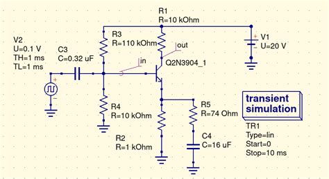 Common Emitter Npn Transistor Amplifier Simulation Failed Electrical
