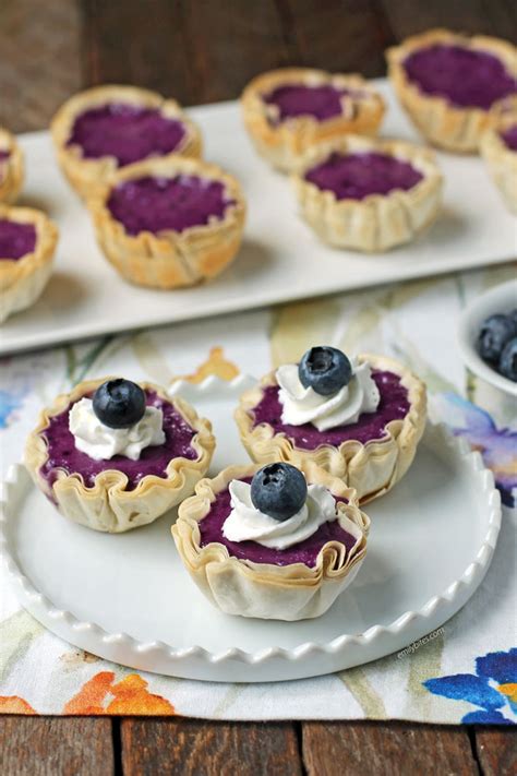 Blueberry Cheesecake Mini Tarts Emily Bites