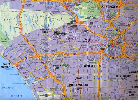 Los Angeles Carte Arts Et Voyages