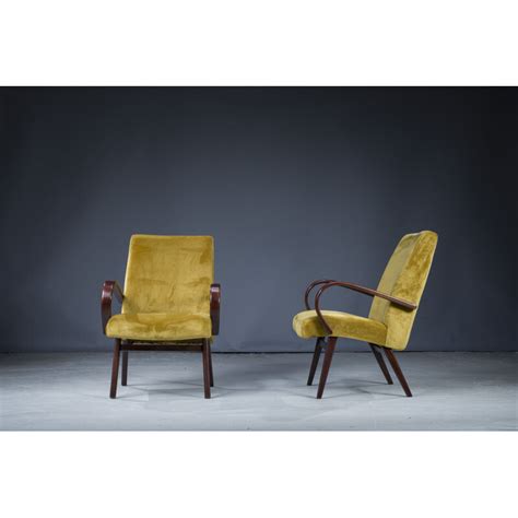 Paire Of Vintage Armchairs By Jaroslav Smidek For Ton 1960s