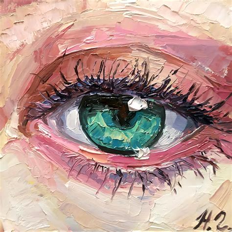 Eye Painting Original Art Portrait Painting Eye Artwork Oil Etsy