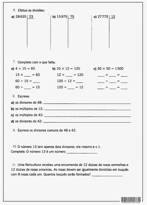 Exercicios De Matematica Ano Mmc E Mdc Image To U