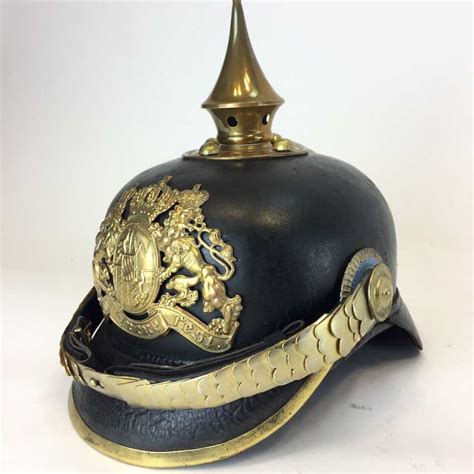 Auction Kingdom Of Bavaria Spiked Helmet Leather Helmet For Teams