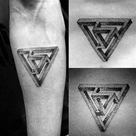 60 Penrose Triangle Tattoo Designs For Men Impossible