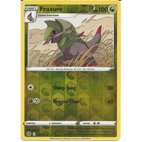Pokemon Trading Card Game 111172 Fraxure Reverse Holo Swsh 09