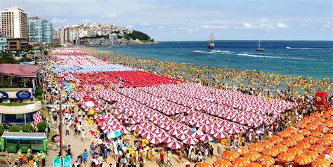 Horrendous Haeundae Beach Busan South Korea The Red Umbrellas