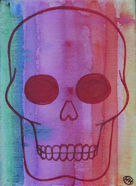 Rainbow Skull Painting By Heather Habecker Fine Art America