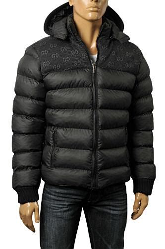 Mens Designer Clothes Gucci Mens Hooded Warm Jacket In Black 139